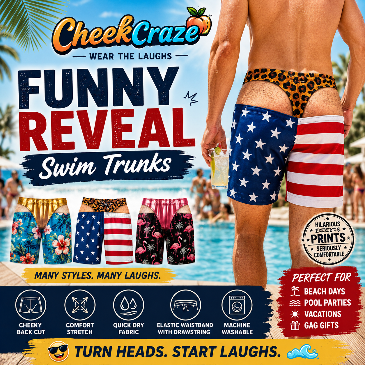 CheekCraze™- Swim Shorts